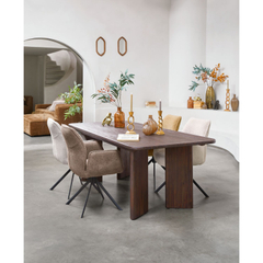 Eetkamerstoel Ombrone draaibaar chenille taupe