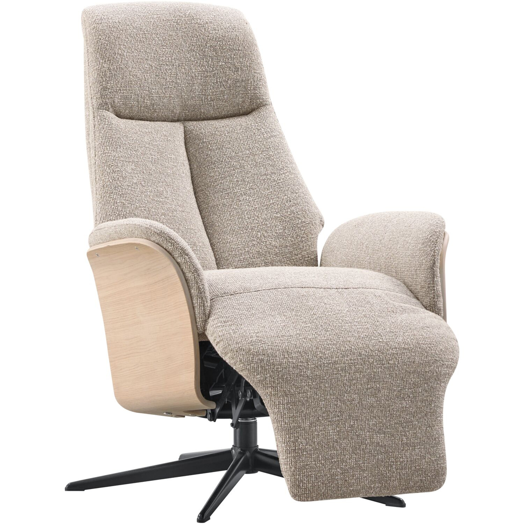 Relaxfauteuil Serio beige licht hout premium comfort
