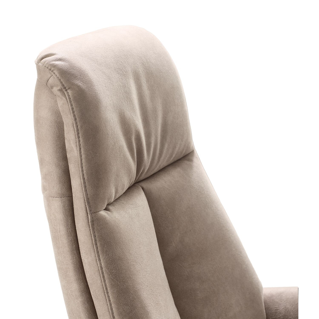 Relaxfauteuil Serio beige donker hout premium comfort
