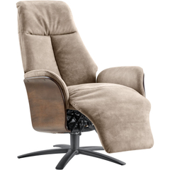 Relaxfauteuil Serio beige donker hout premium comfort