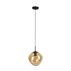 Hanglamp Macato zwart amber glas 1-lichts
