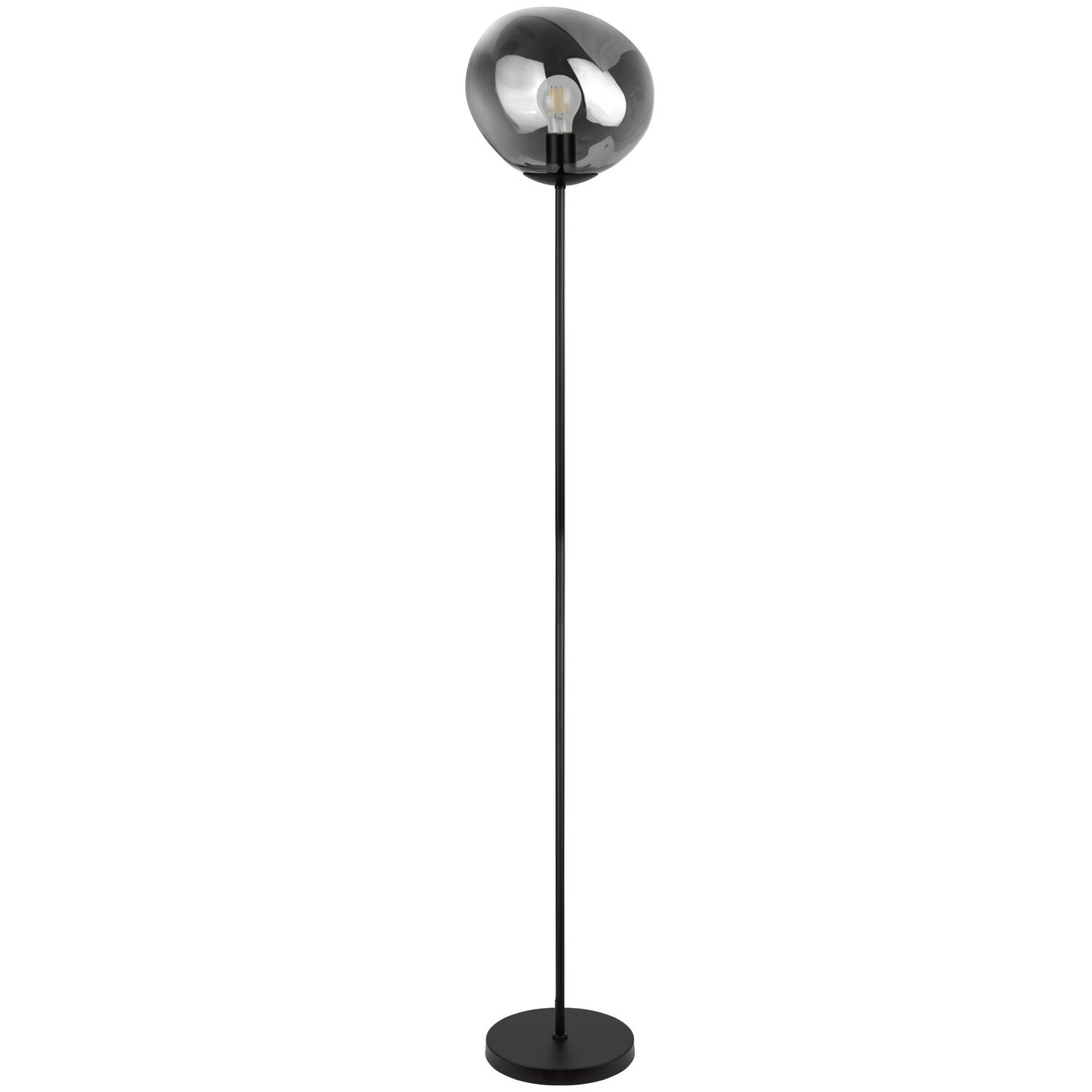 Vloerlamp Macato zwart smoke glas 1-lichts