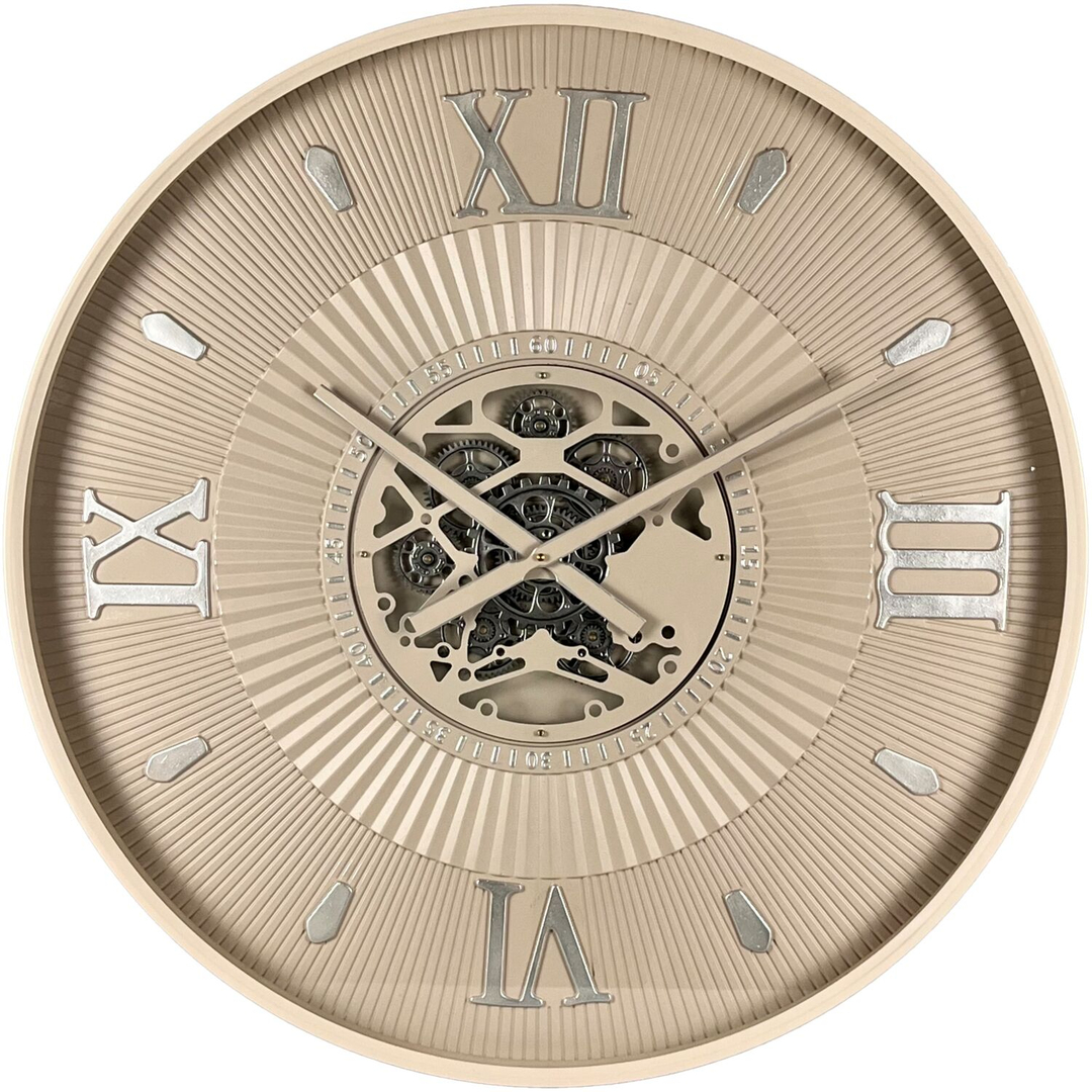 Klok Nimar metaal rond 80cm taupe dessin 55