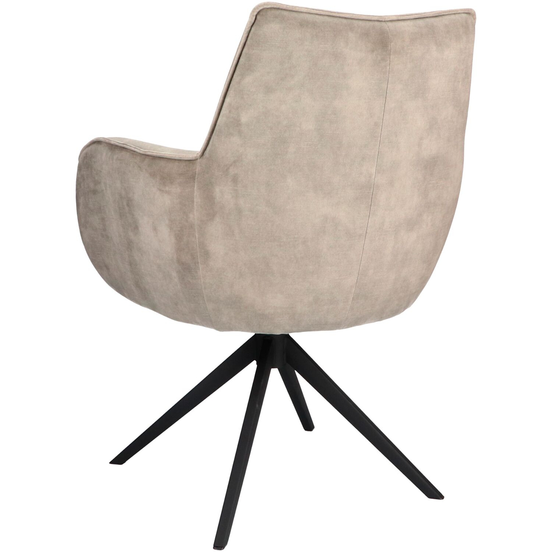 Eetkamerstoel Dordona draaibaar velvet beige