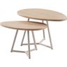 Salontafelset Locarnio 61 en 80 cm organisch misty oak