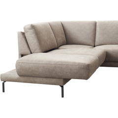 Hoekbank links Moscato traagschuim beige relaxfunctie