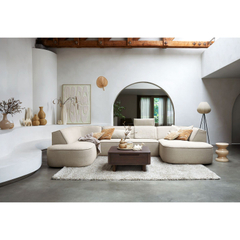 Elementenbank rechts Baricci ecru breed premium comfort