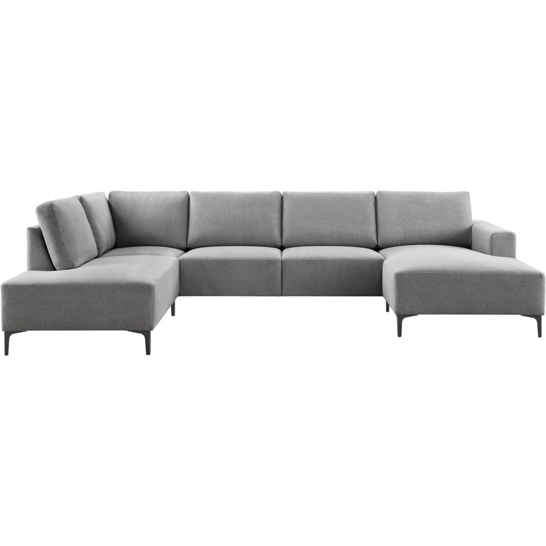 Hoekbank links Fabria groot donkergrijs basic comfort