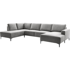 Hoekbank links Fabria groot donkergrijs basic comfort
