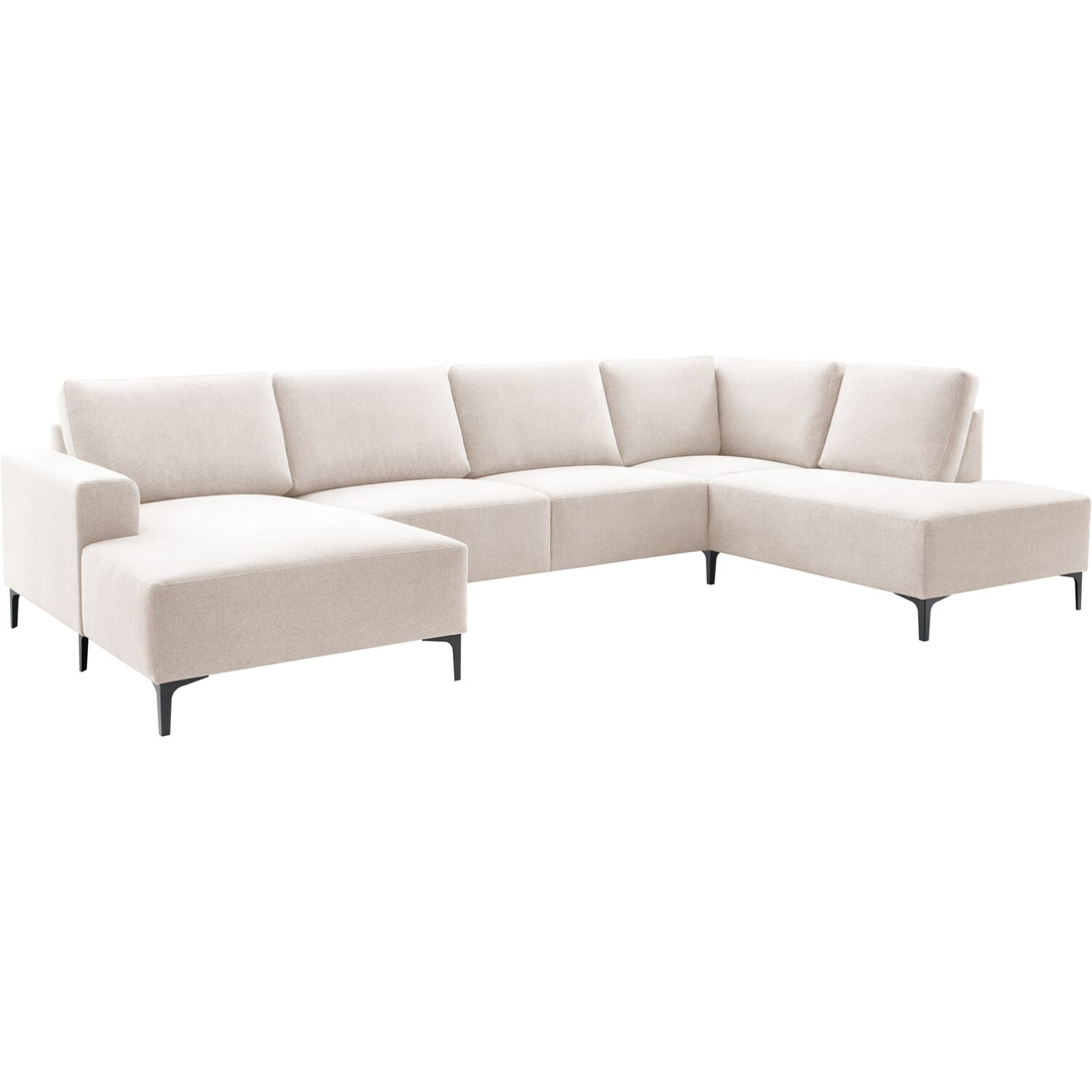 Hoekbank rechts Fabria groot beige basic comfort