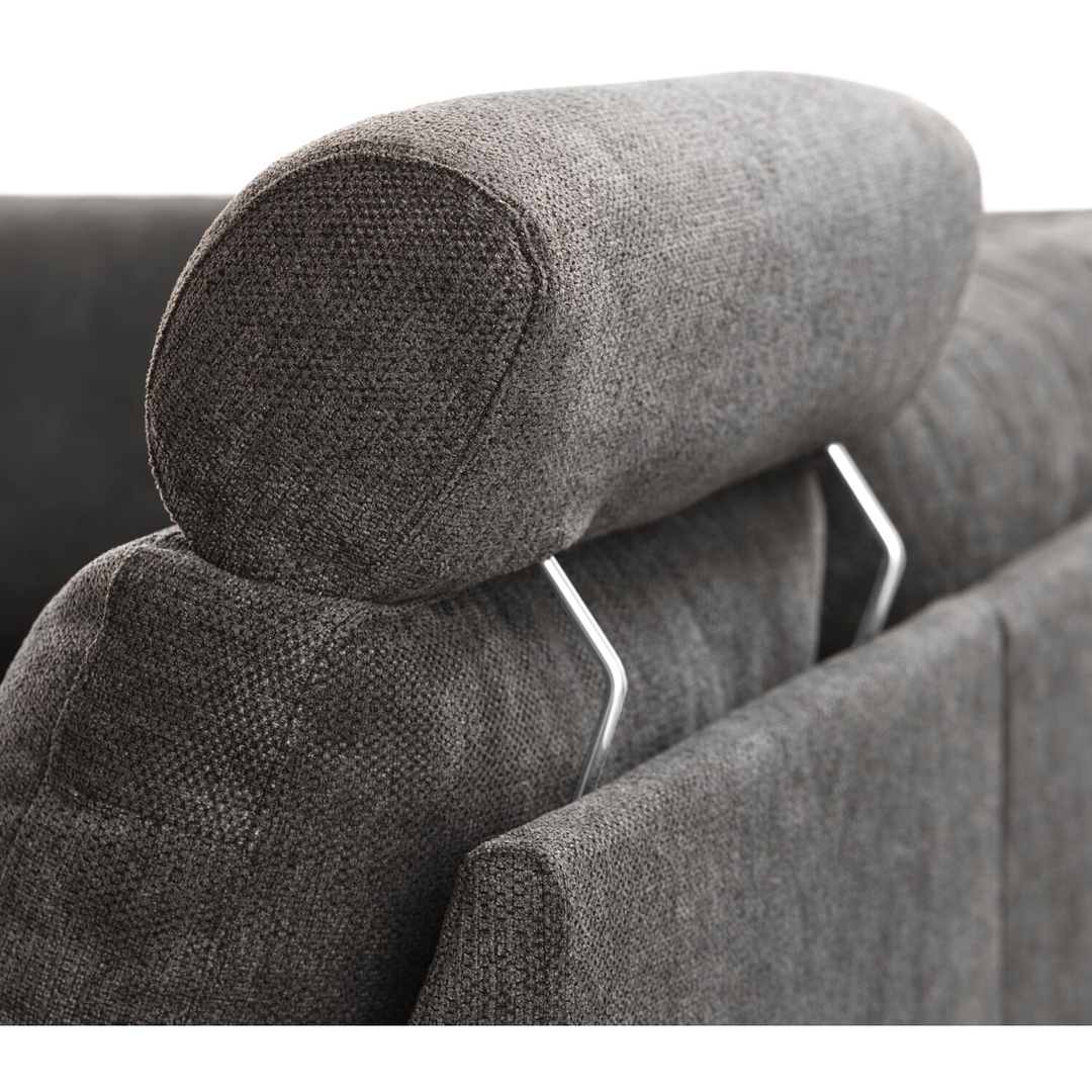 Hoekbank links Davanti pocket HR koudschuim donkergrijs