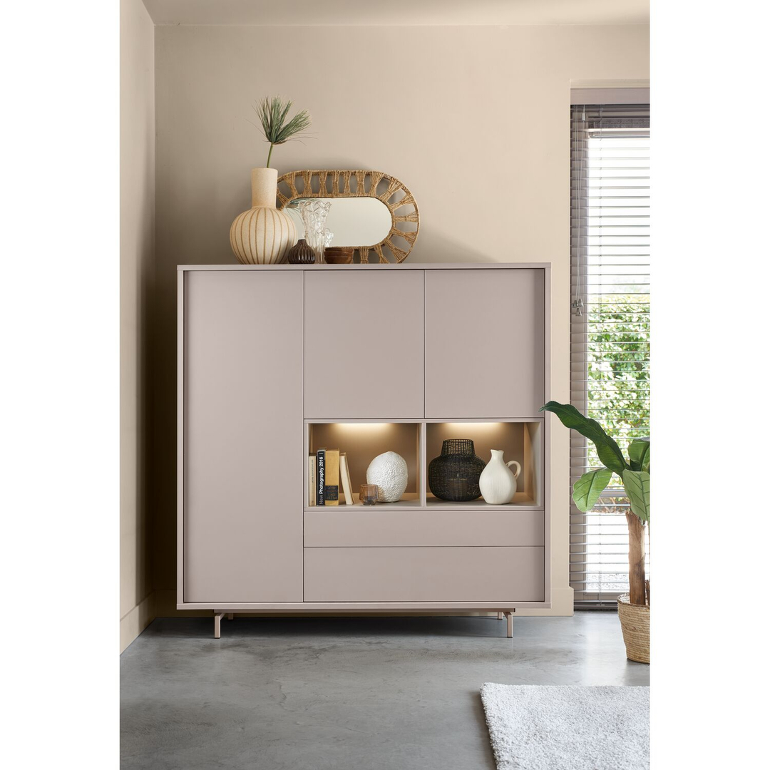 Opbergkast Famosa grijs 150x150x45 cm