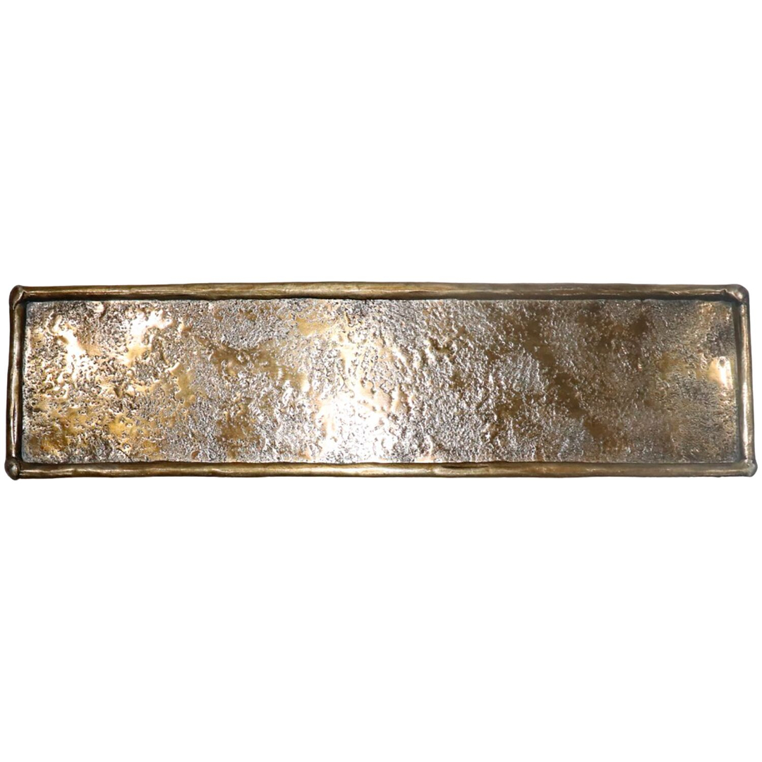 Decoratieschaal Trebbia 7,5x28 cm rechthoekig brons
