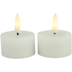Theelicht Benevento LED wit 4 cm rond set van 2