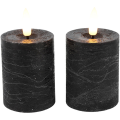 Stompkaars Benevento LED zwart 5 cm rond set van 2
