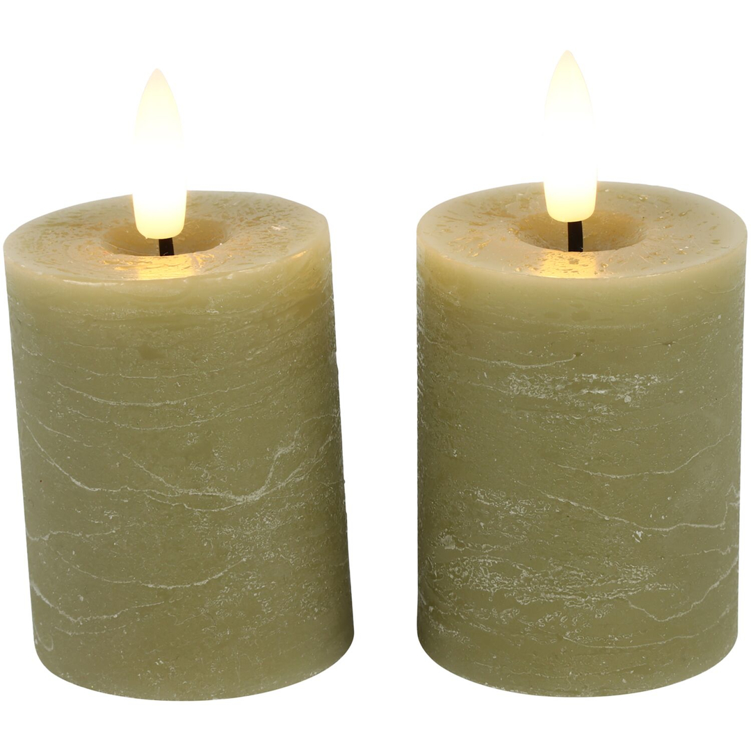 Stompkaars Benevento LED beige 5 cm rond set van 2