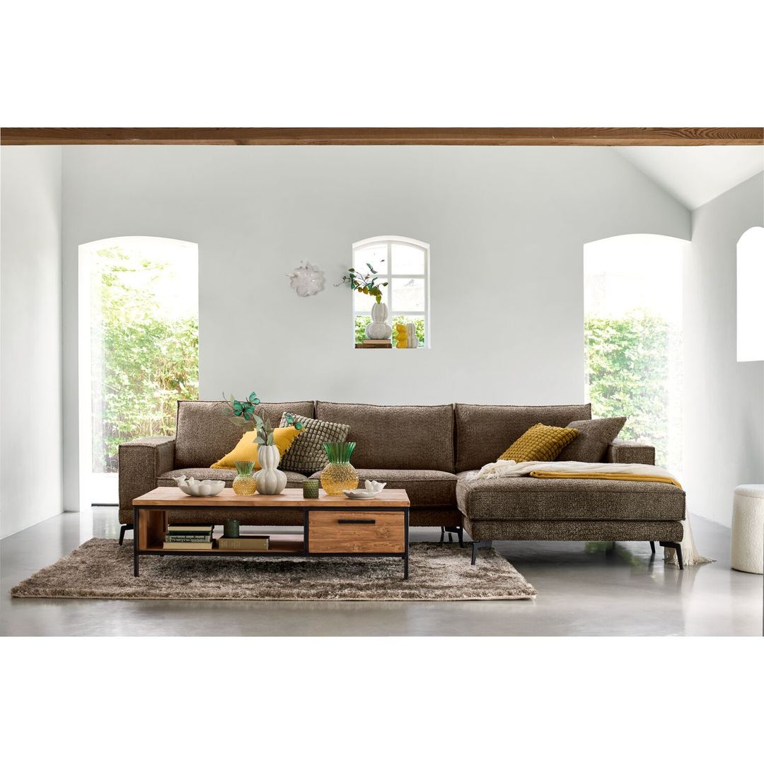 Hoekbank rechts Andelo bruin premium comfort
