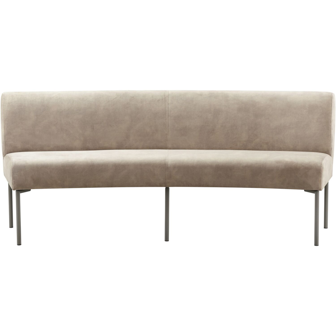 Eetkamerbank Cenare 210 cm velvet lichtgrijs