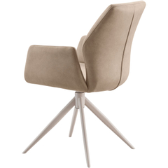 Eetkamerstoel Faido microvezel taupe poot grijs