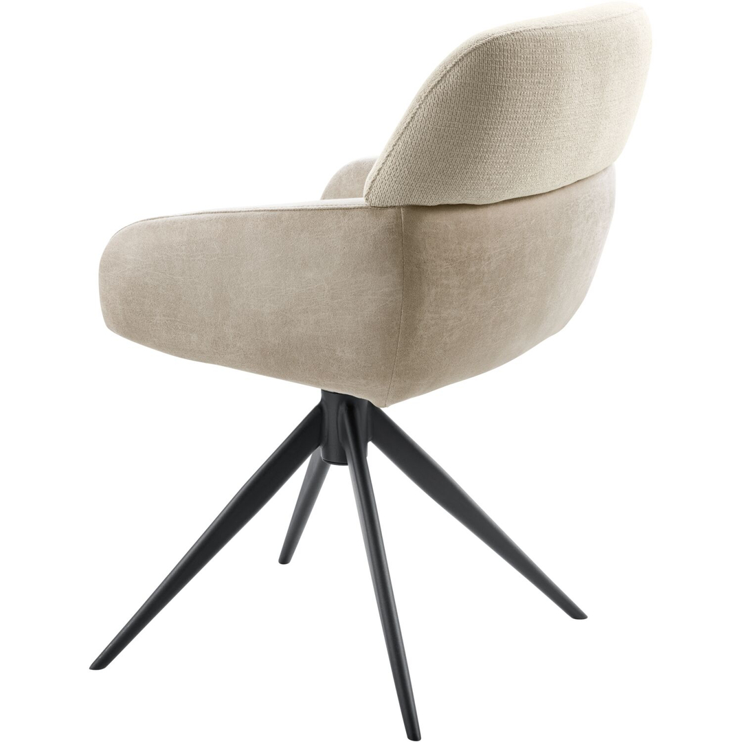 Eetkamerstoel Veda draaibaar microvezel beige