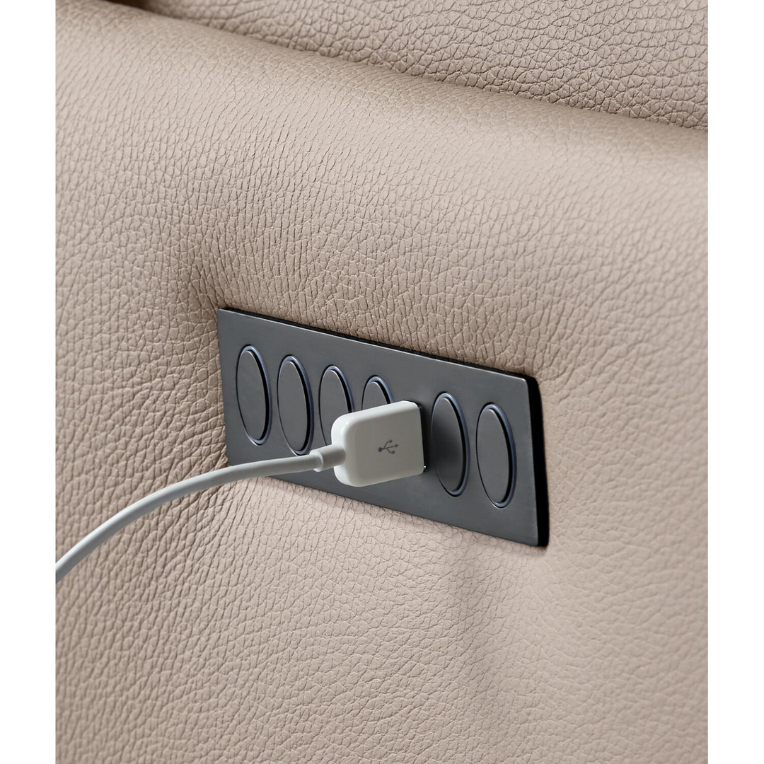 Relaxfauteuil Seduto elektrisch leder beige
