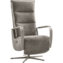 Relaxfauteuil Seduto elektrisch microleder donkergrijs