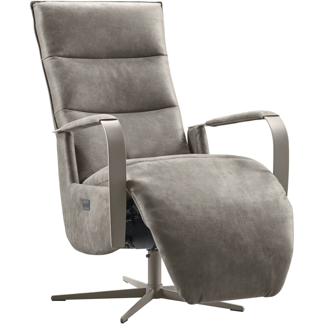 Relaxfauteuil Seduto elektrisch microleder donkergrijs