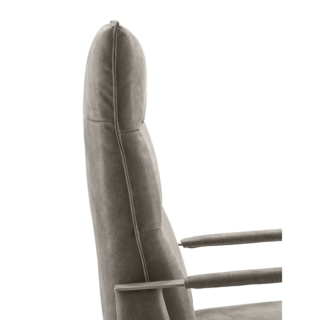 Relaxfauteuil Seduto elektrisch microleder donkergrijs