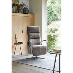 Relaxfauteuil Seduto elektrisch microleder donkergrijs