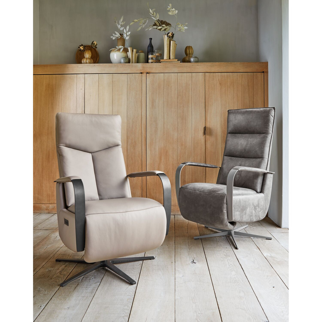 Relaxfauteuil Seduto elektrisch microleder donkergrijs