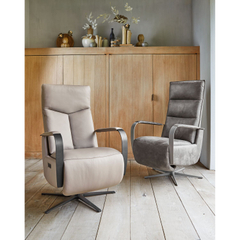 Relaxfauteuil Seduto elektrisch microleder donkergrijs