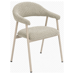 Eetkamerstoel Dioso bouclé naturel poot taupe