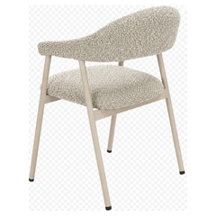 Eetkamerstoel Dioso bouclé naturel poot taupe