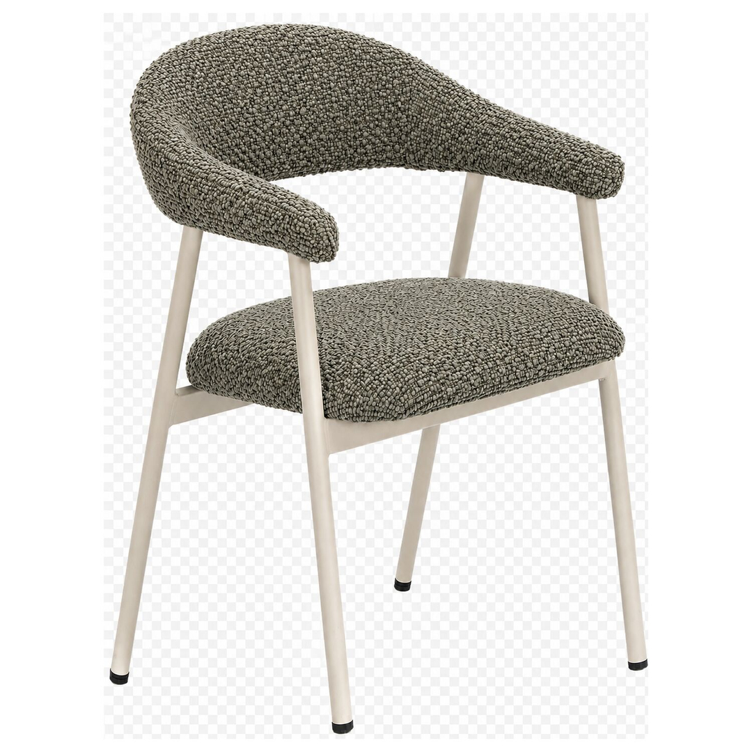 Eetkamerstoel Dioso bouclé taupe poot taupe