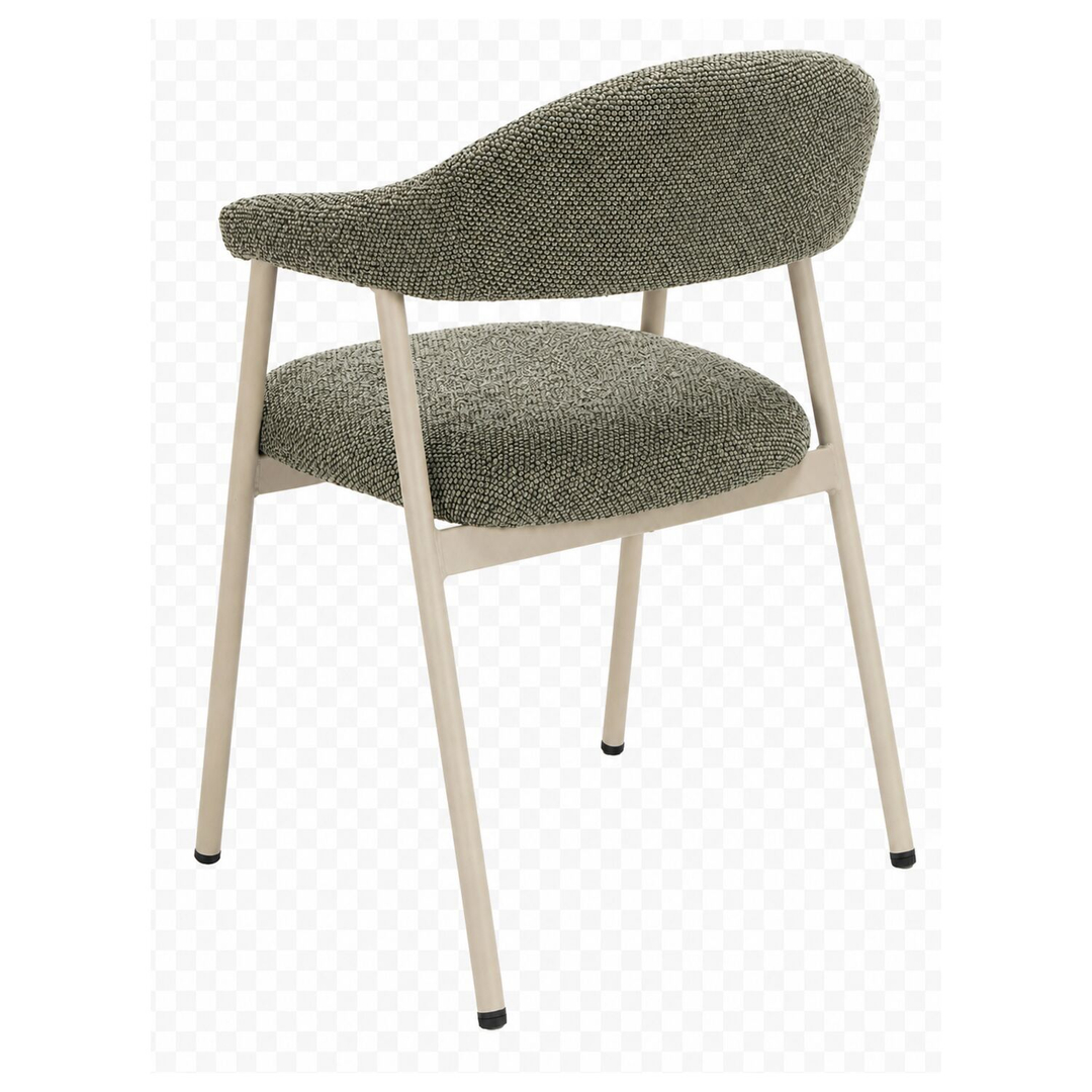 Eetkamerstoel Dioso bouclé taupe poot taupe