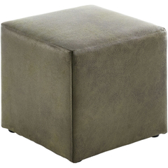 Poef Roby 40x40 cm microleder groen vierkant