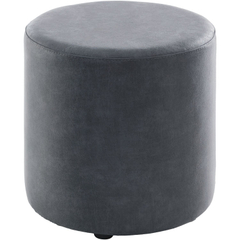 Poef Roby 45 cm microleder donkerblauw rond