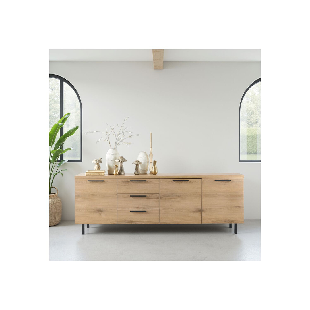 Dressoir Paranno 77x220x42 cm bruin