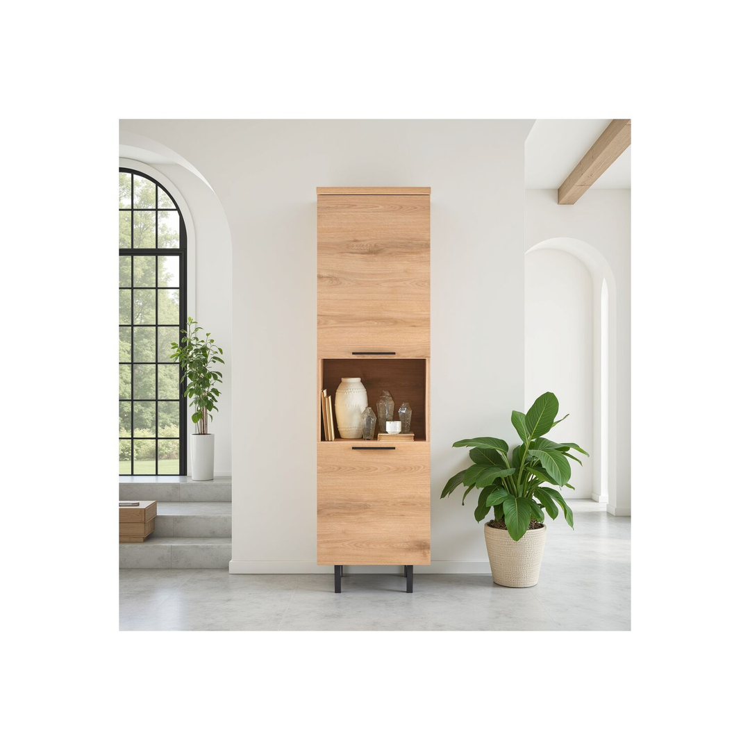 Opbergkast Paranno 197x055x42 cm bruin 2 deurs