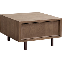 Bijzettafel Calvo bruin 64 cm vierkant