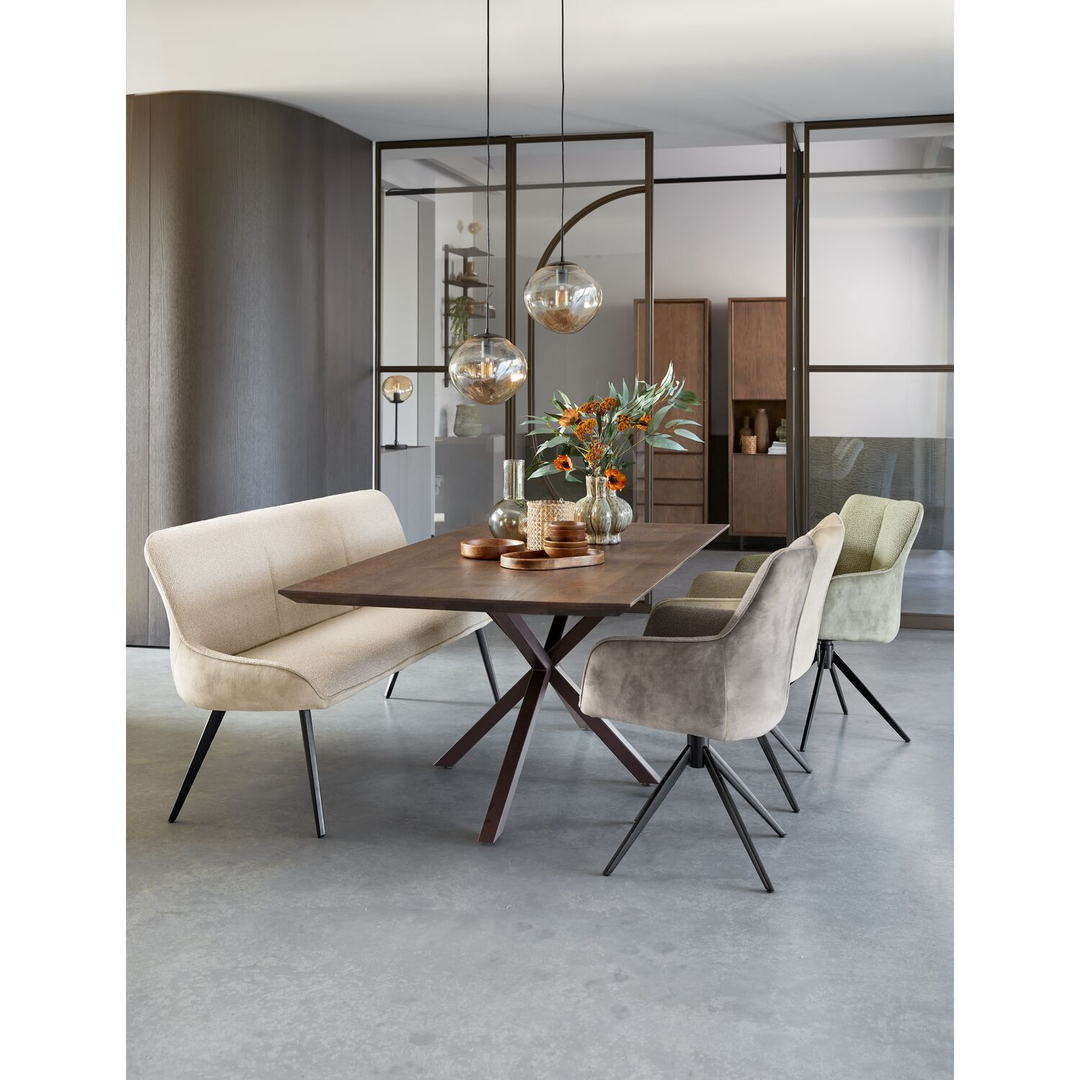 Eettafel Tavolo eikenhout 200x100 cm rechthoekig donkerbruin