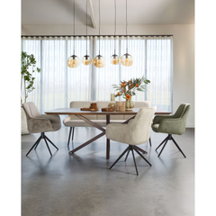 Eettafel Tavolo eikenhout 200x100 cm rechthoekig donkerbruin
