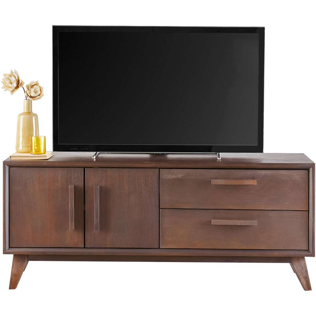 Tv-meubel Tivi donkerbruin mangohout 134 cm