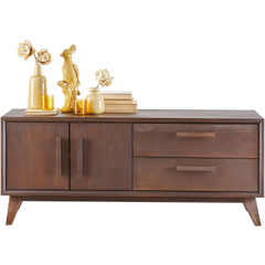 Tv-meubel Tivi donkerbruin mangohout 134 cm