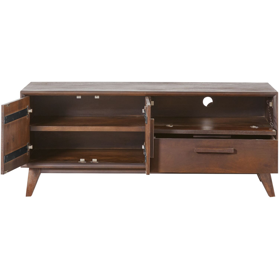 Tv-meubel Tivi donkerbruin mangohout 134 cm