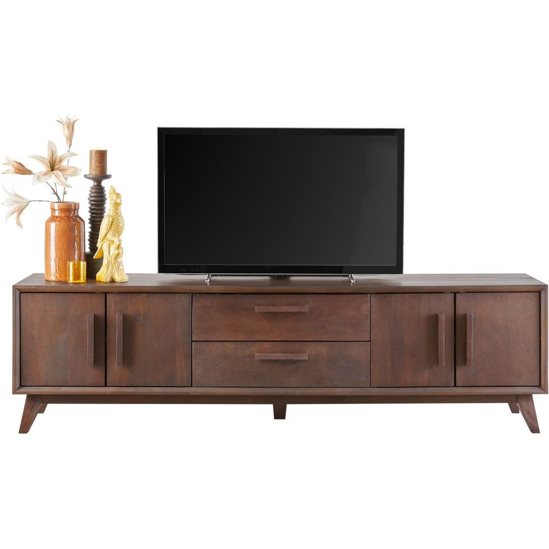 Tv-meubel Tivi donkerbruin mangohout 197 cm