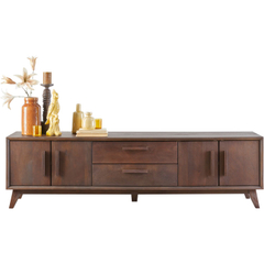 Tv-meubel Tivi donkerbruin mangohout 197 cm