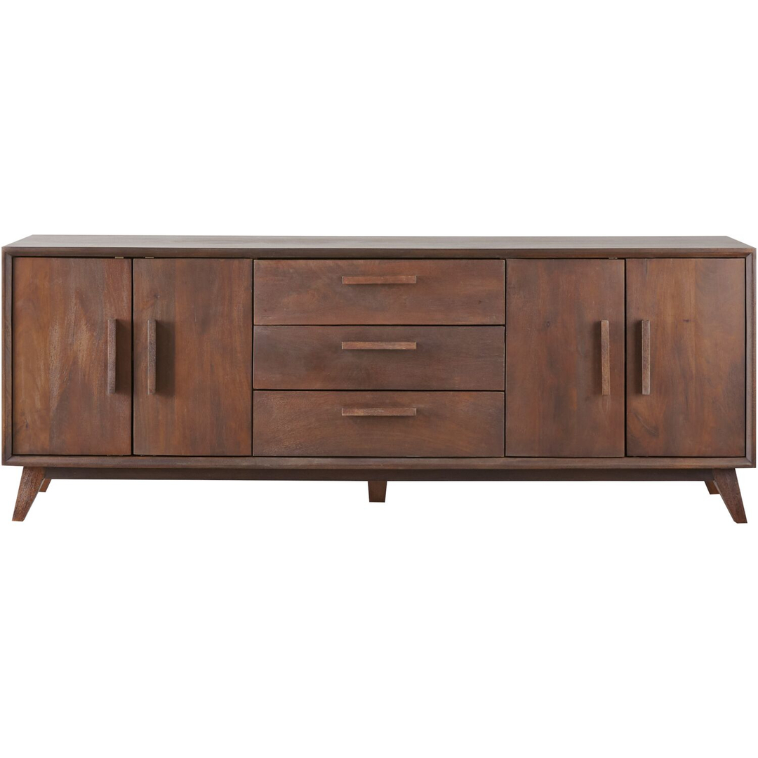 Dressoir Tivi donkerbruin mangohout 72x197x42 cm