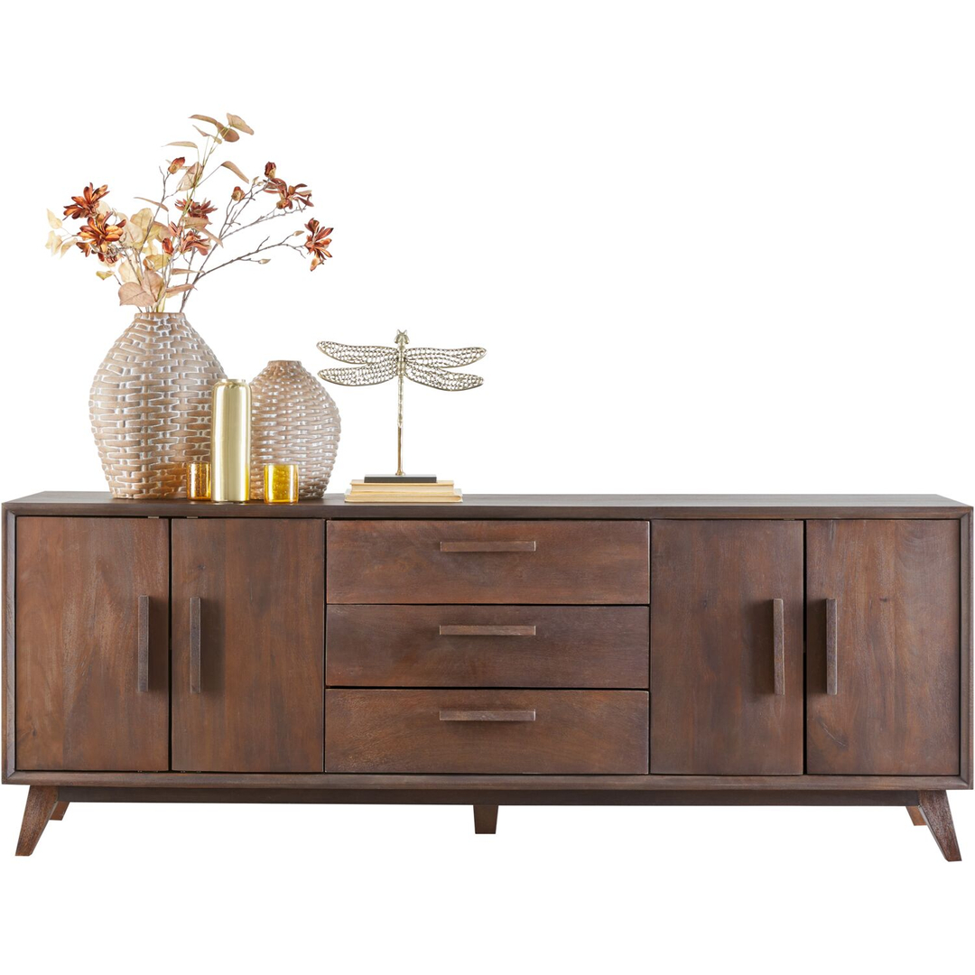 Dressoir Tivi donkerbruin mangohout 72x197x42 cm