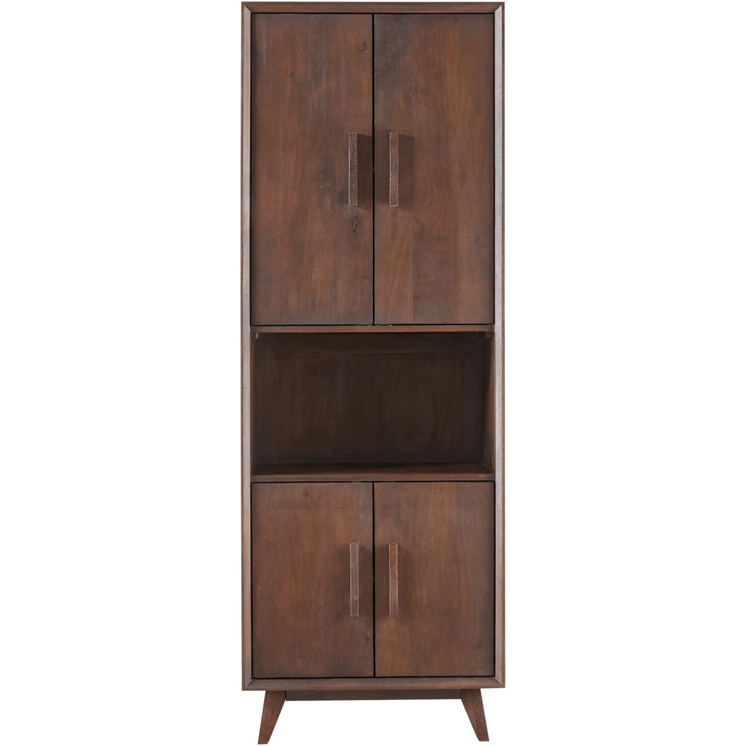 Opbergkast Tivi donkerbruin mangohout 195x69x42 cm